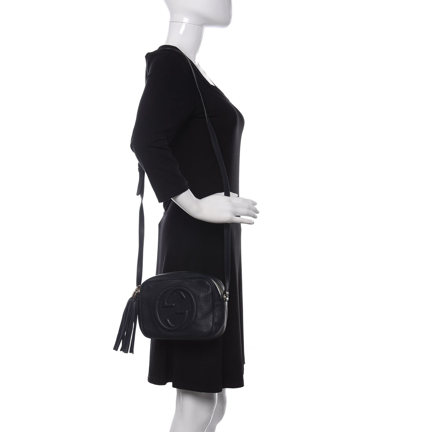 Pebbled Calfskin Small Soho Disco Bag Blue