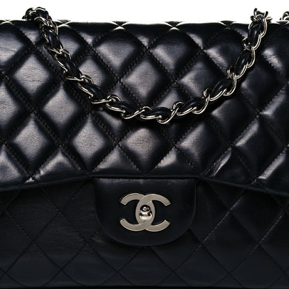 Chanel Lambskin Quilted Jumbo Single Flap Black 8 of 10