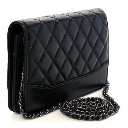 Chanel Aged Calfskin Quilted Gabrielle Wallet On Chain WOC Black 3 of 11