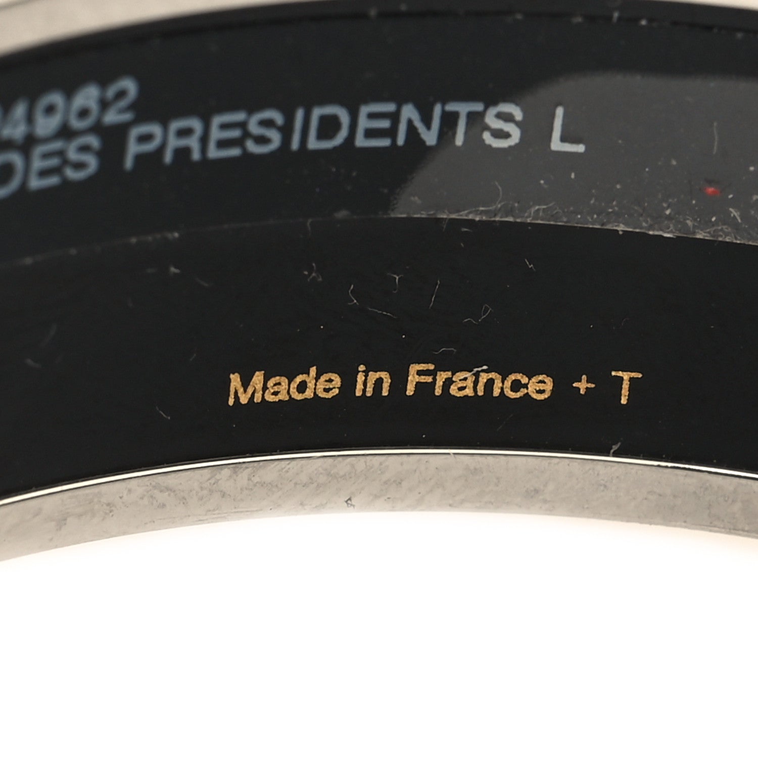 Hermes Enamel Printed Harnais des Presidents Wide Bracelet 62 Bleu 5 of 5