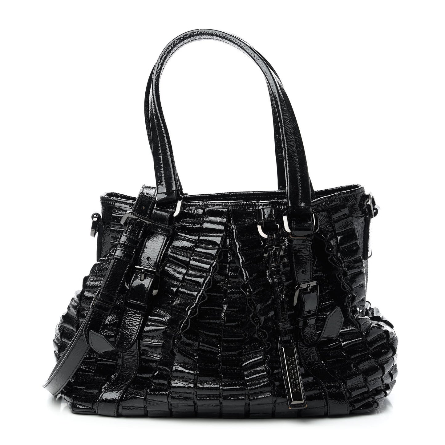 Patent Ruffled Medium Lowry Black
