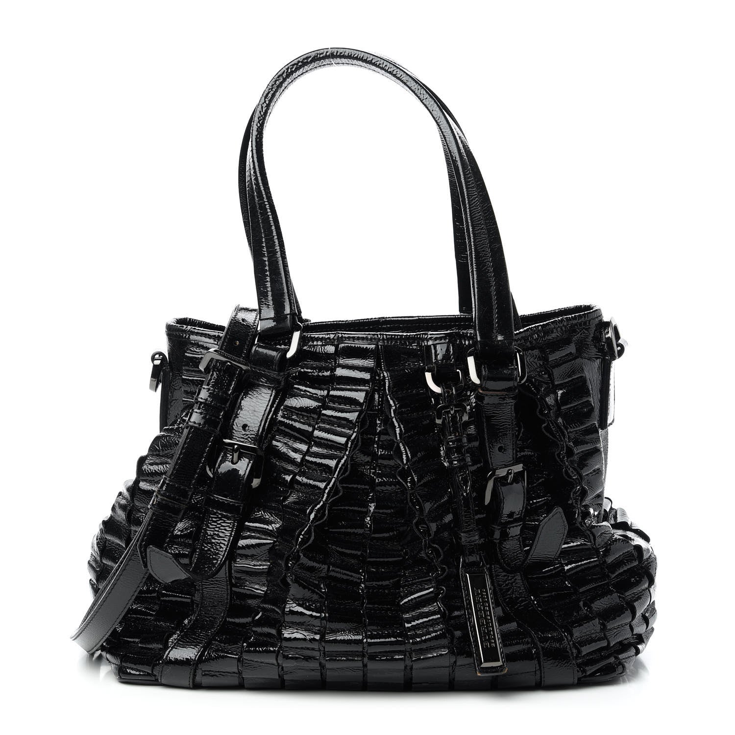 Burberry Patent Ruffled Medium Lowry Black 1 of 11