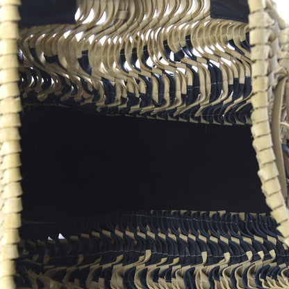 Loewe Calfskin Woven Tote Bag Gold Black 5 of 8