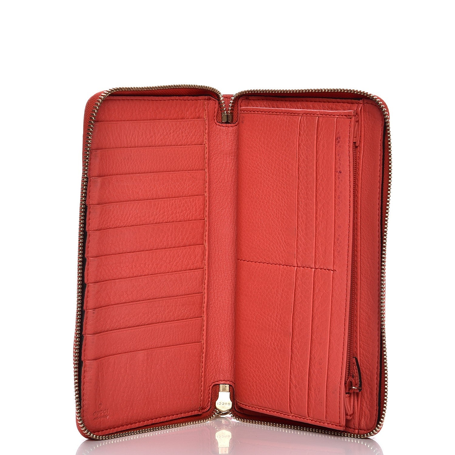 Gucci Pebbled Calfskin Soho Zip Around Wallet Coral 5 of 12