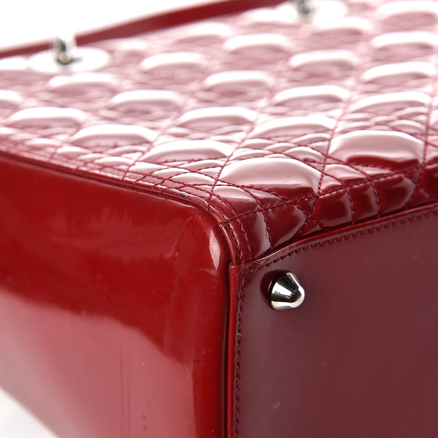 Christian Dior Patent Cannage Large Lady Dior Red 15 of 17