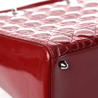 Christian Dior Patent Cannage Large Lady Dior Red 15 of 17