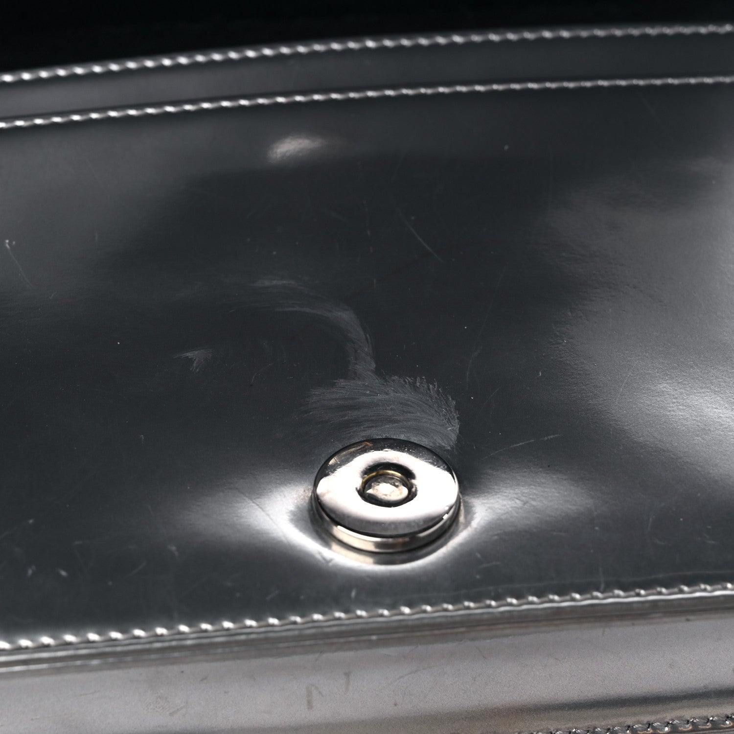 Christian Dior Metallic Patent Micro-Cannage Diorama Wallet on Chain Pouch Silver 10 of 12