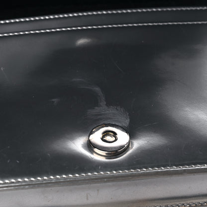 Christian Dior Metallic Patent Micro-Cannage Diorama Wallet on Chain Pouch Silver 10 of 12