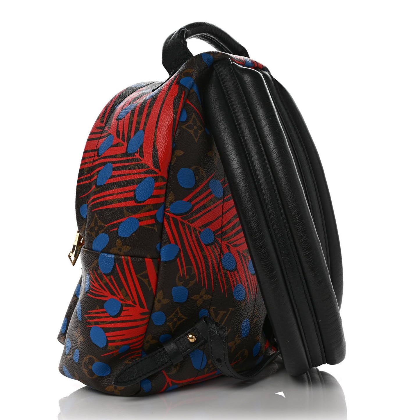 Monogram Jungle Dots Palm Springs Backpack PM Coquelicot Denim