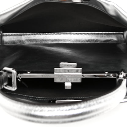 Fendi Vitello Catalan Mirror Medium Peekaboo Iconic Satchel Argento 5 of 14
