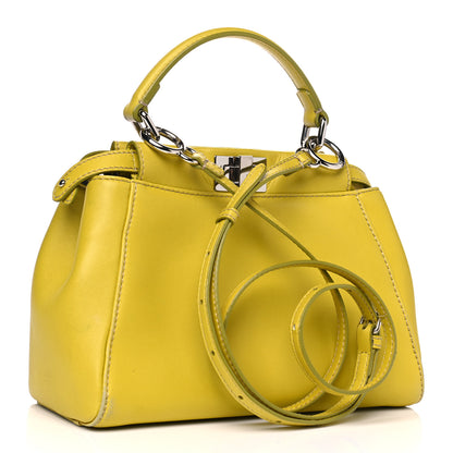 Fendi Nappa Mini Peekaboo Iconic Satchel Lime 2 of 10