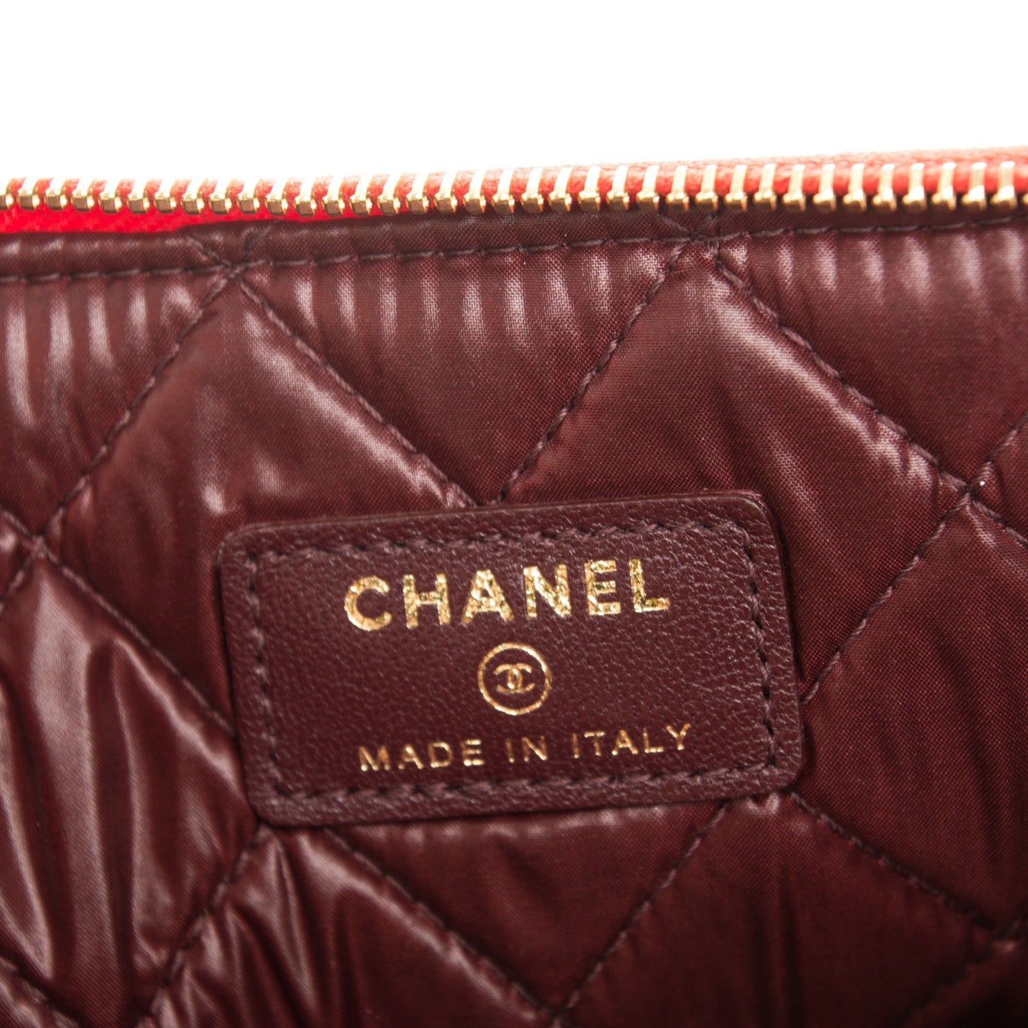 Chanel Sheepskin Quilted Medium Vintage Mademoiselle Cosmetic Case Red 6 of 7