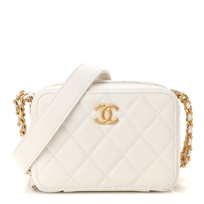 Chanel Caviar Quilted Twist Your Buttons Clutch With Chain White 1 of 11