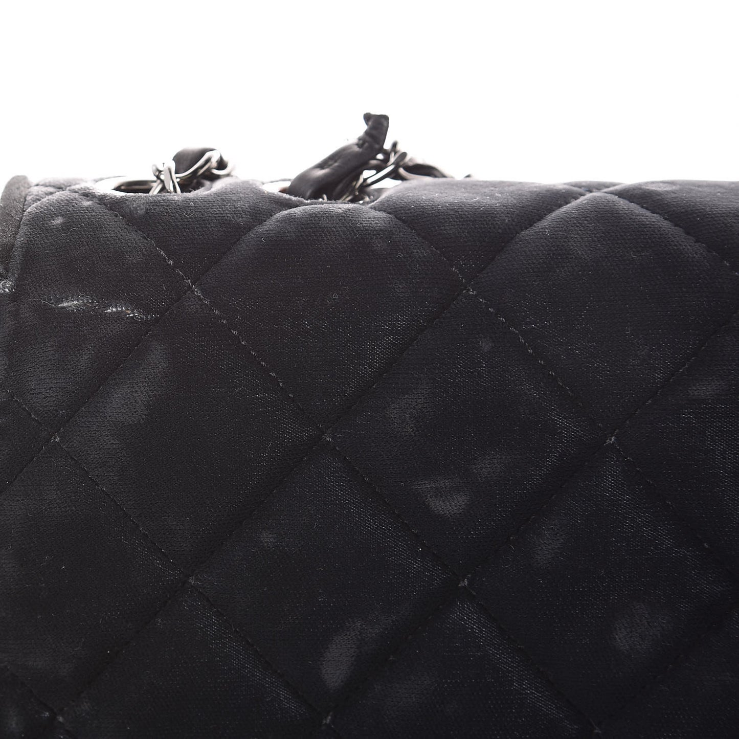 Velvet Quilted East West Flap Black