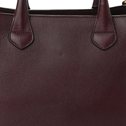 Burberry Grainy Calfskin House Check Medium Banner Tote Mahogany Red 9 of 12