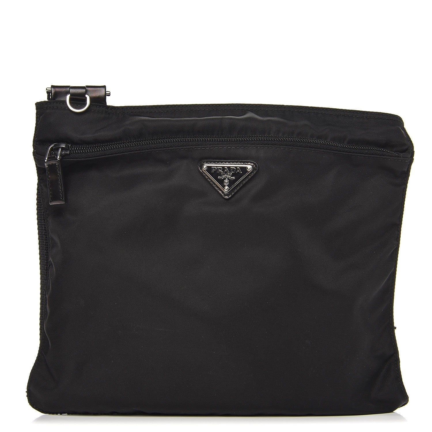 Prada Nylon Vela Flat Messenger Bag Black 1 of 8