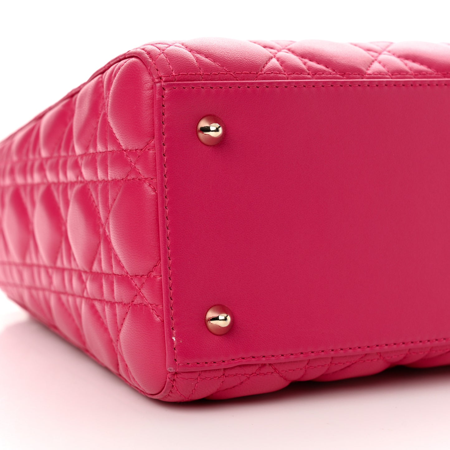 Lambskin Cannage Medium Lady Dior Fuchsia
