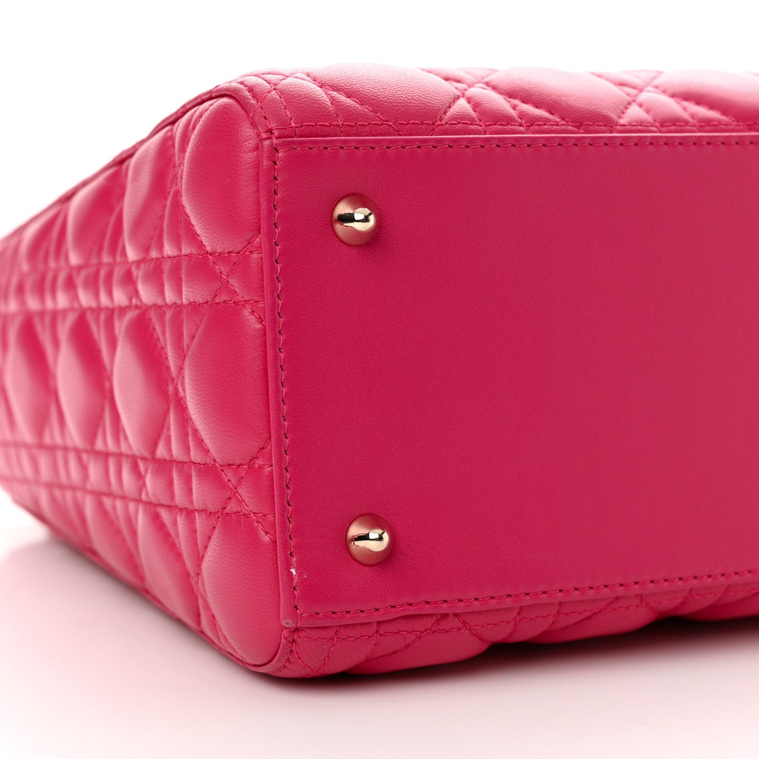 Christian Dior Lambskin Cannage Medium Lady Dior Fuchsia 9 of 15