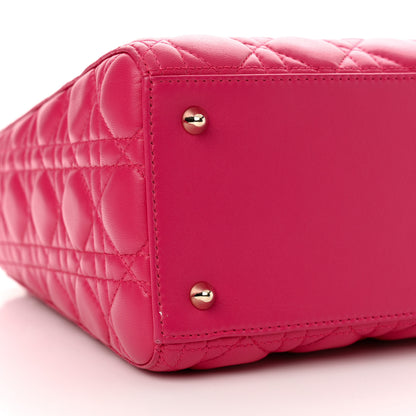 Christian Dior Lambskin Cannage Medium Lady Dior Fuchsia 9 of 15