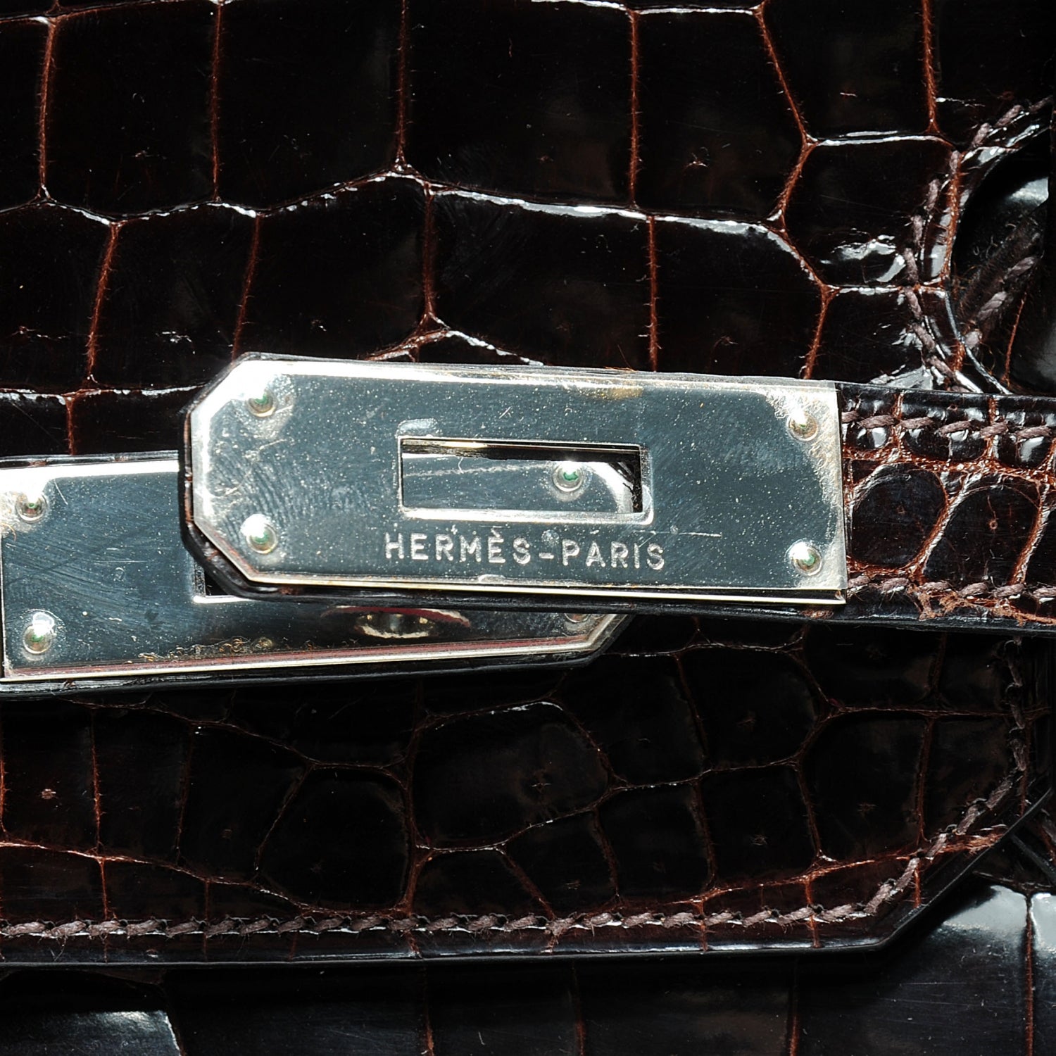 Hermes Shiny Porosus Crocodile Birkin 35 Cocoan 7 of 10