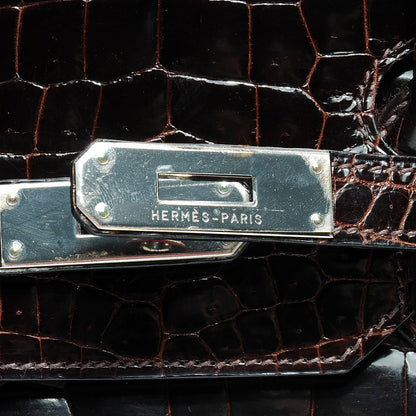 Hermes Shiny Porosus Crocodile Birkin 35 Cocoan 7 of 10