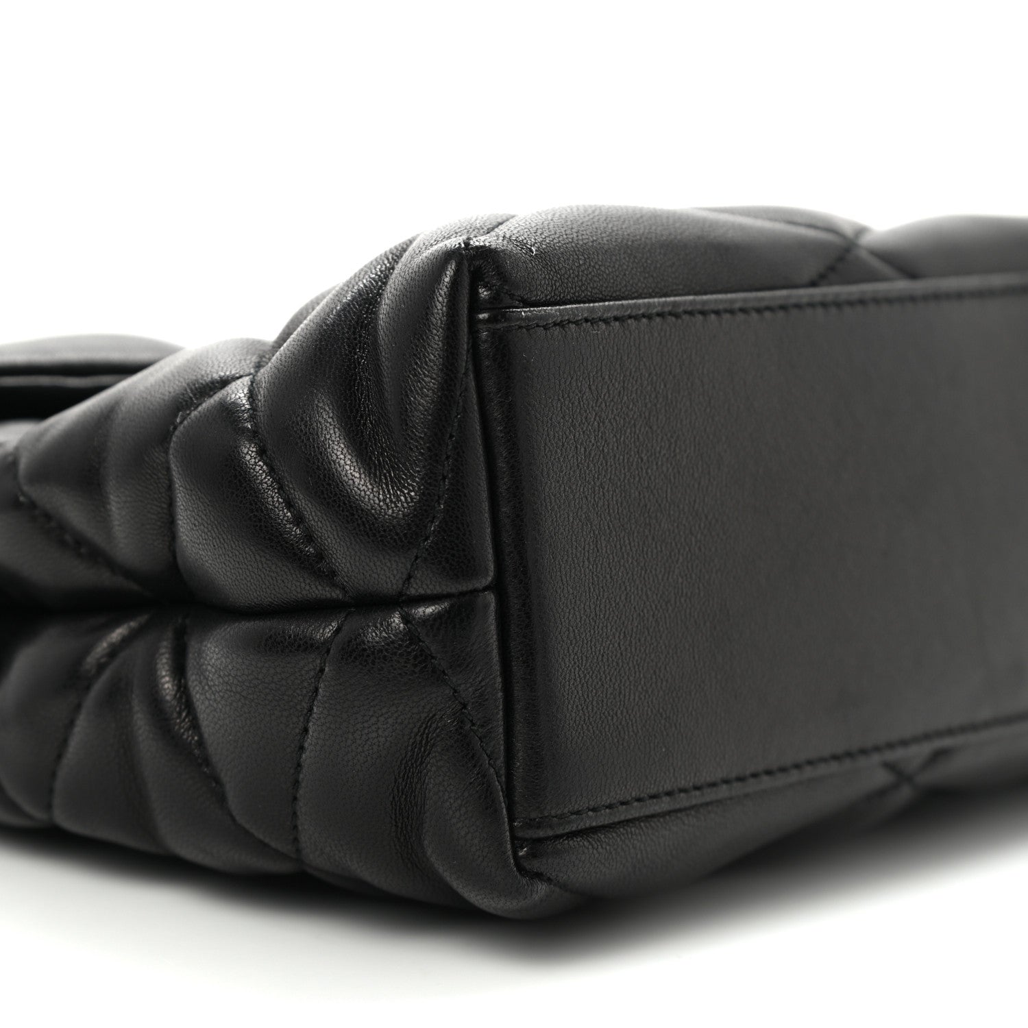 Saint Laurent Lambskin Quilted Sade Puffer Envelope Clutch Black 8 of 9