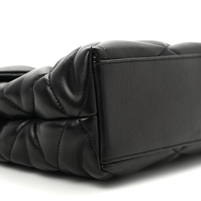 Saint Laurent Lambskin Quilted Sade Puffer Envelope Clutch Black 8 of 9