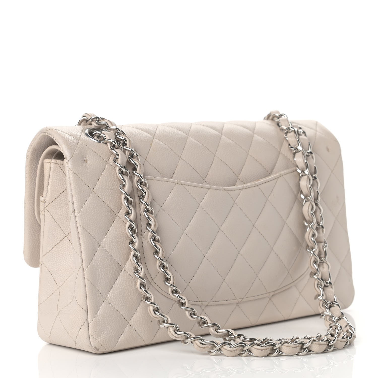 Chanel Caviar Quilted Medium Double Flap Ivory 3 of 12