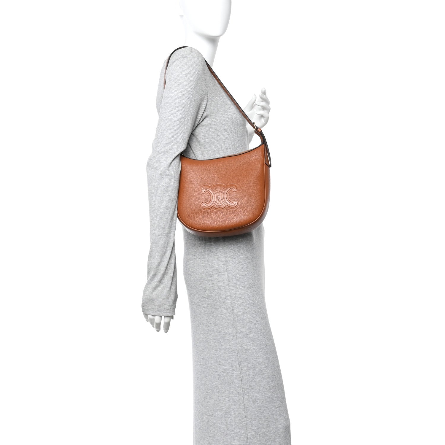 Celine Supple Calfskin Small Triomphe Heloise Shoulder Bag Tan 2 of 11