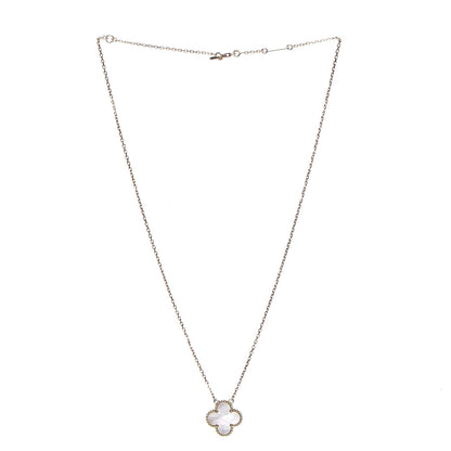 Van Cleef & Arpels 18K Yellow Gold Mother of Pearl Vintage Alhambra Pendant Necklace 3 of 5
