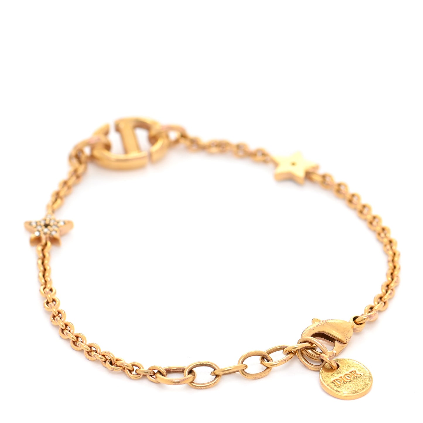 Metal Crystal Star CD Bracelet Gold