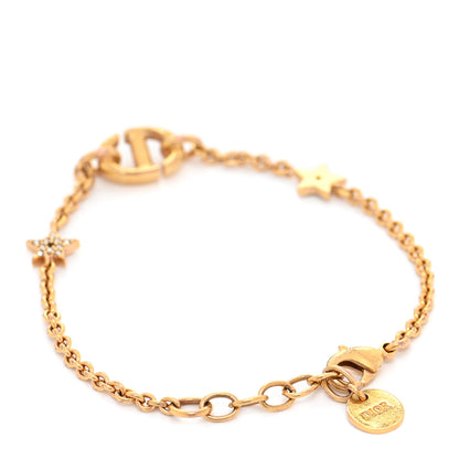 Christian Dior Metal Crystal Star CD Bracelet Gold 3 of 5