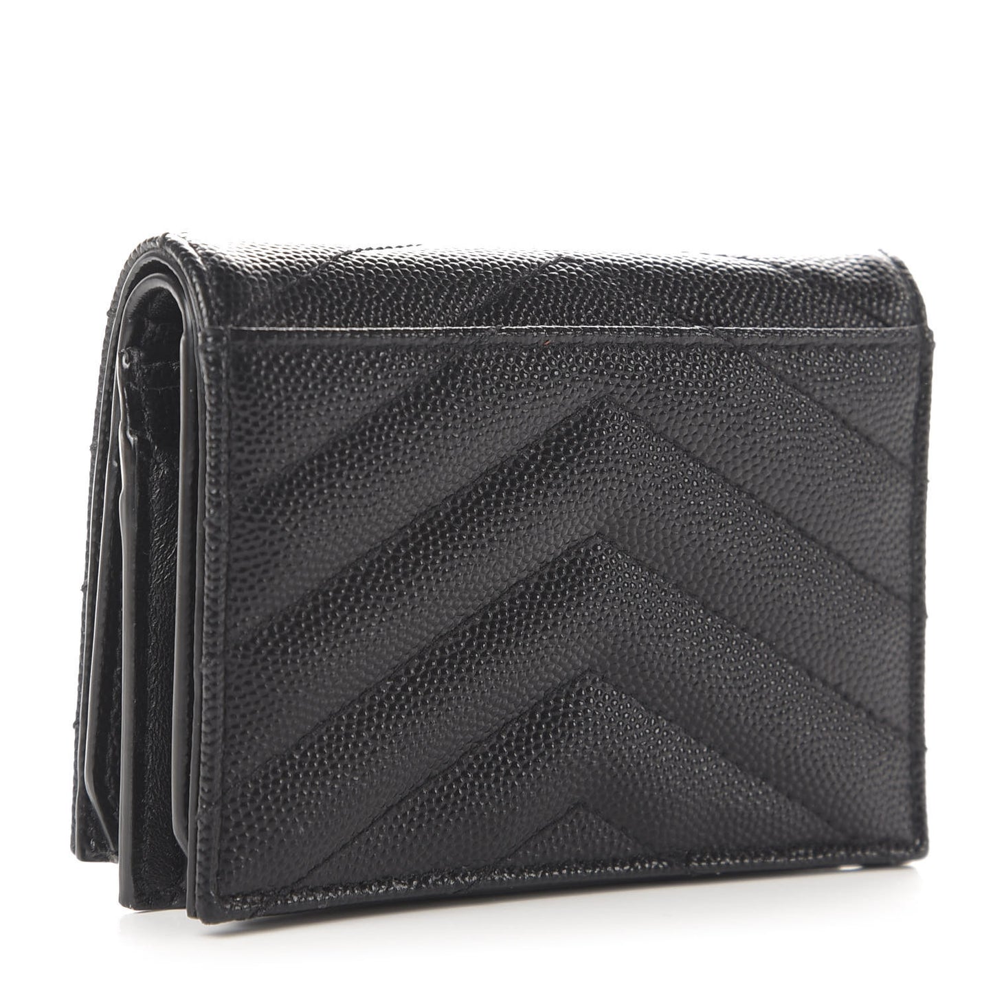Grain De Poudre Matelasse Chevron Monogram Card Case Black