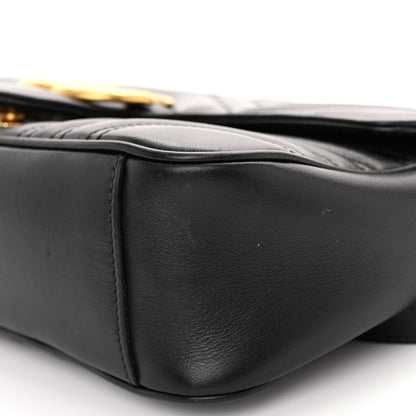 Gucci Calfskin Matelasse Small GG Marmont Shoulder Bag Black 10 of 11