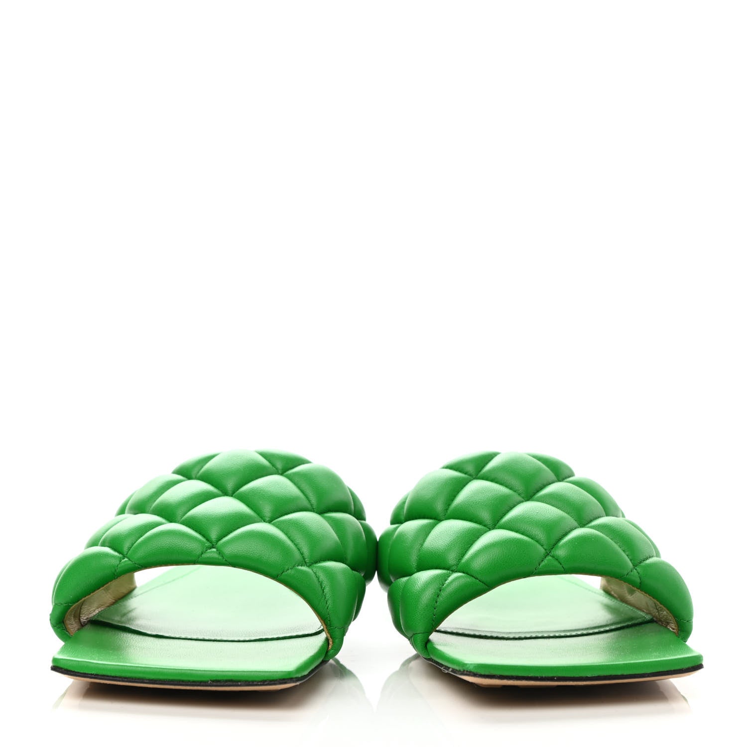 Bottega Veneta Nappa Matelasse Padded Flat Sandals 38.5 Parakeet 2 of 8