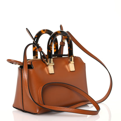 Fendi Vitello King Plexiglass Logo Embossed Mini By The Way Top Handle Boston Bag Caramello 2 of 14