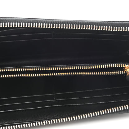 Prada Saffiano Metal Zip Around Wallet Black 5 of 10