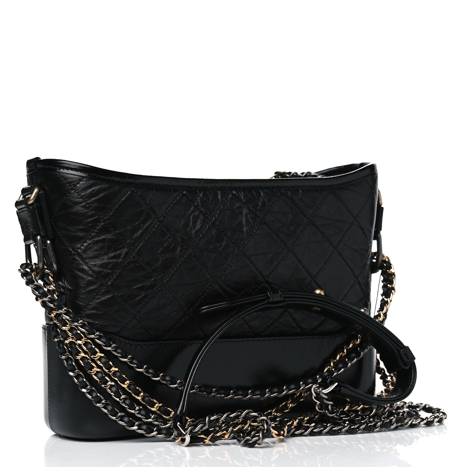 Chanel Aged Calfskin Quilted New Medium Gabrielle Hobo Black 2 of 4