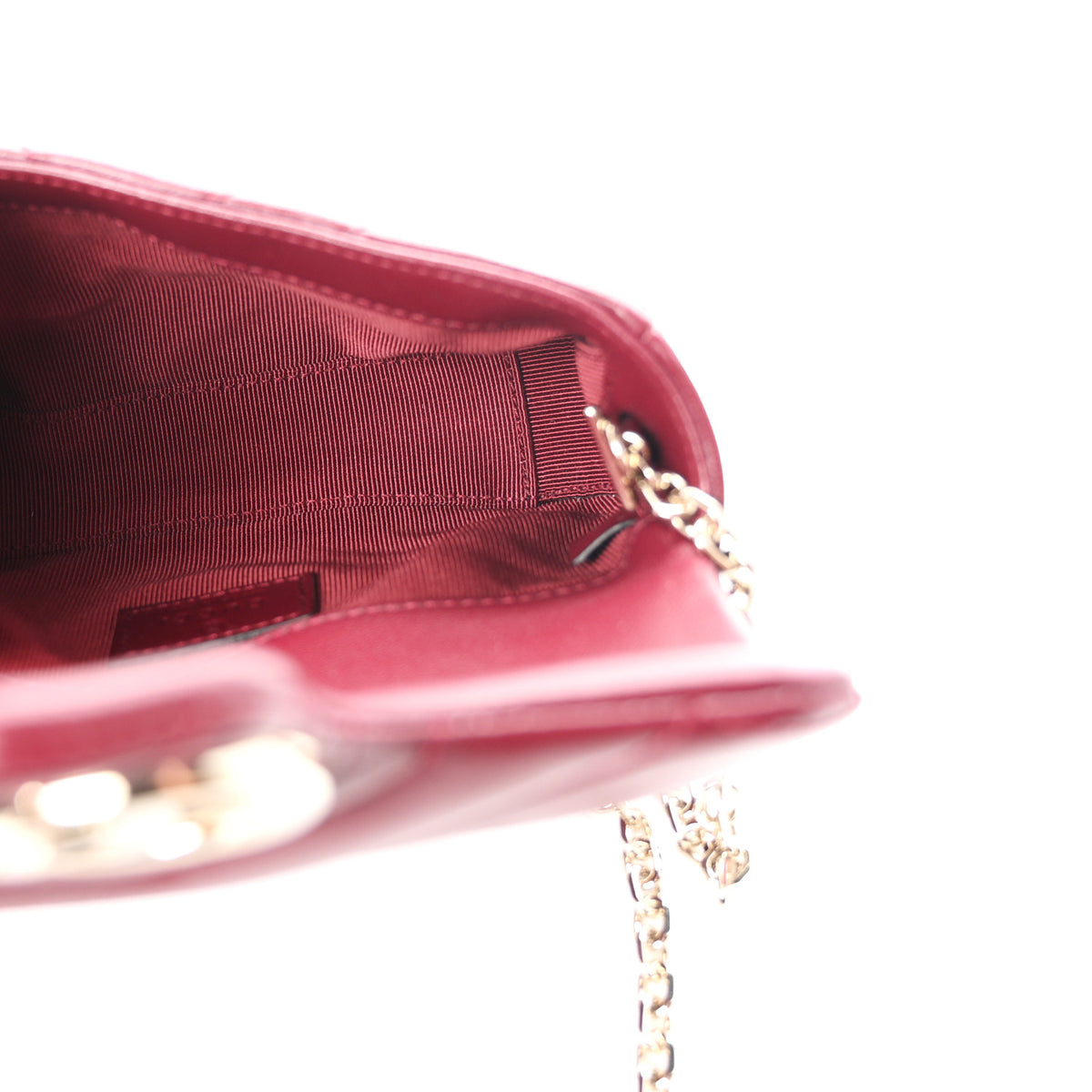 Lambskin Matelasse Mini GG Marmont Shoulder Bag Rosso Ancora