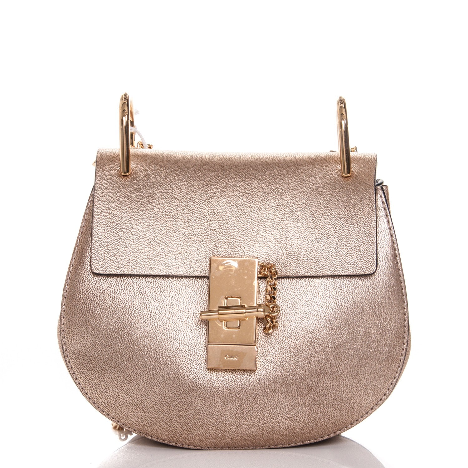 Chloe Metallic Goatskin Mini Drew Shoulder Bag Abstract Gold 1 of 6