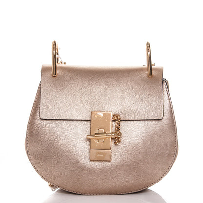 Chloe Metallic Goatskin Mini Drew Shoulder Bag Abstract Gold 1 of 6