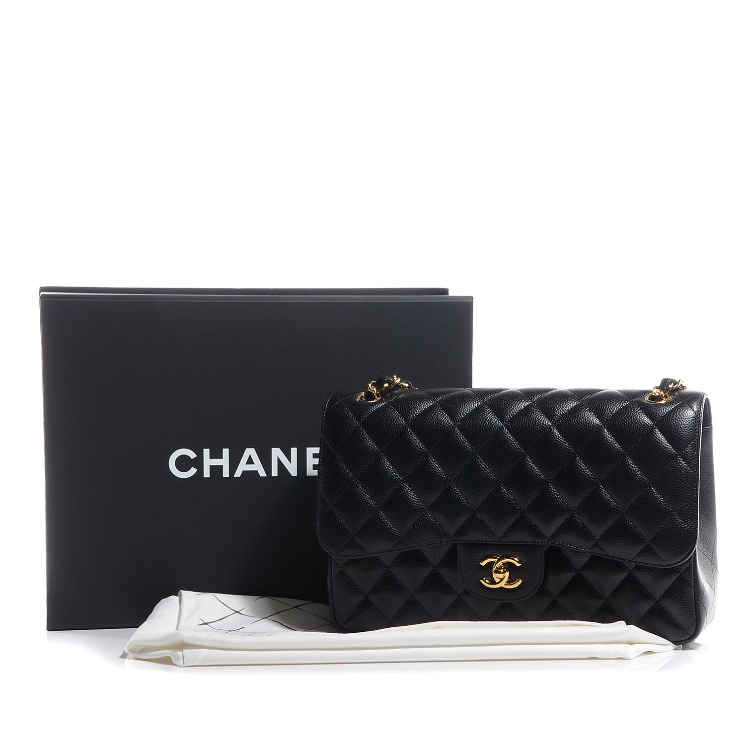 Chanel Caviar Quilted Jumbo Double Flap Black 10 of 10