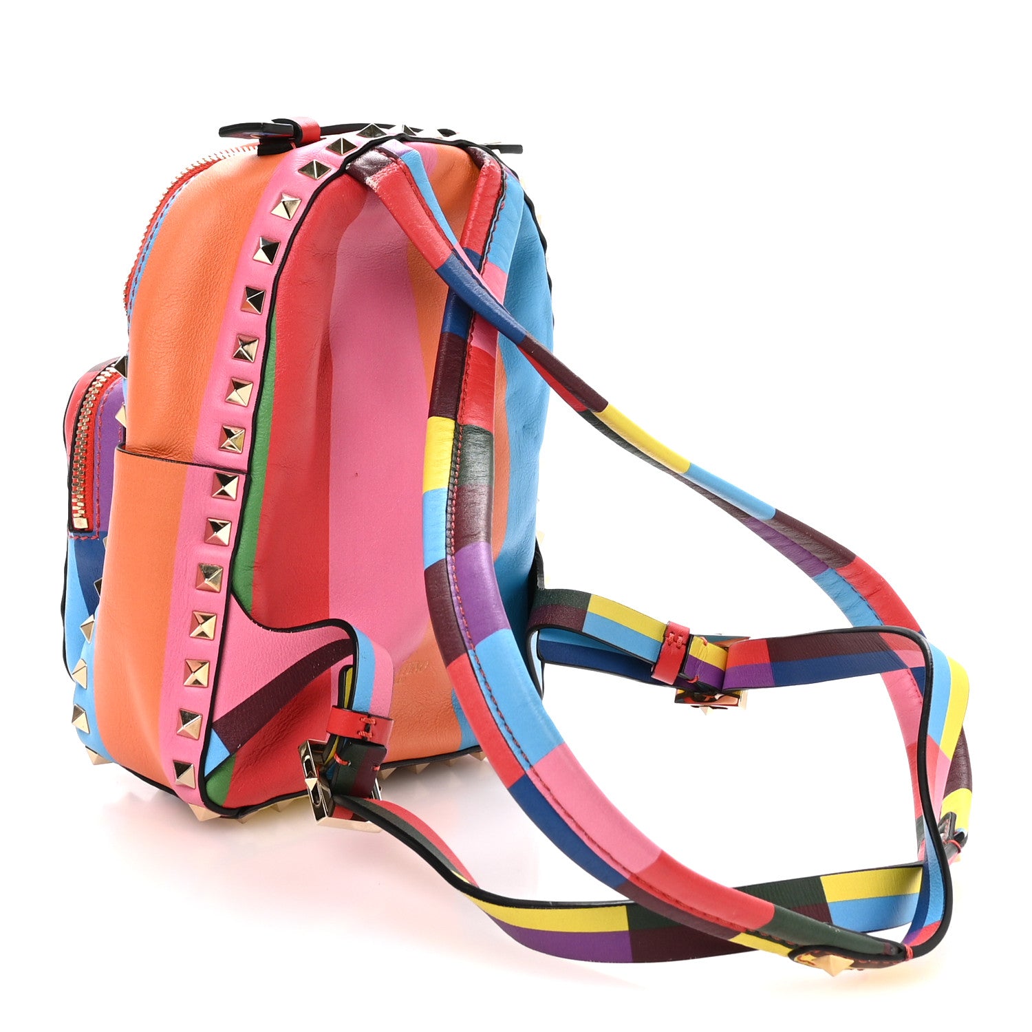 Valentino Garavani Calfskin 1973 Mini Rockstud Backpack Multicolor 3 of 10
