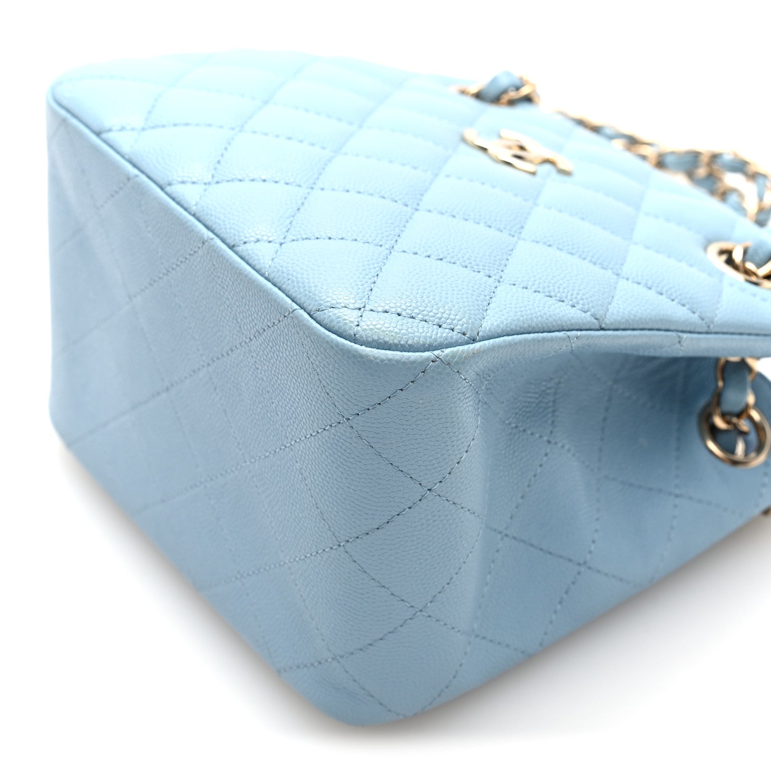 Chanel Caviar Quilted Mini Bucket Bag Blue 10 of 10