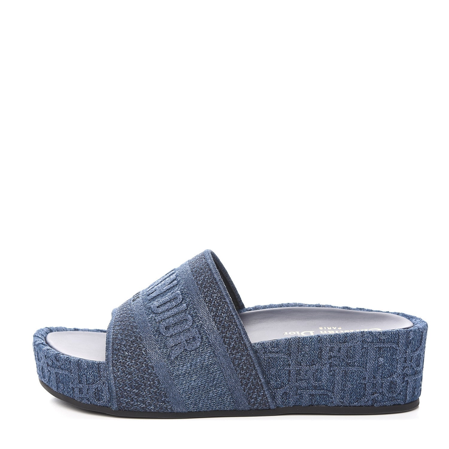 Christian Dior Oblique Denim D-Way Platform Sandal 38 Blue 1 of 9