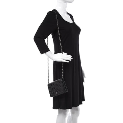 Chanel Patent Quilted Wallet On Chain WOC Black 2 of 9