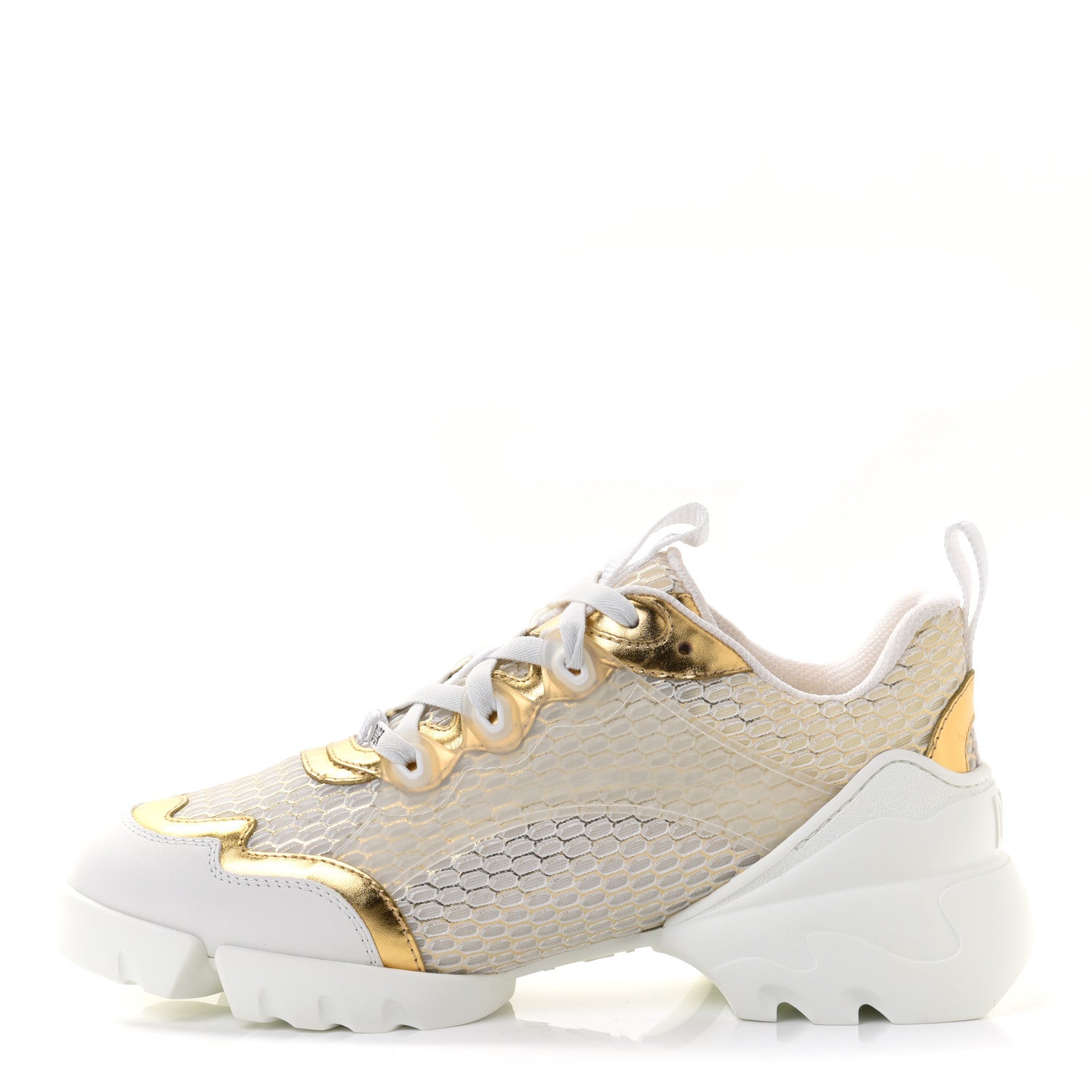 Christian Dior Mesh D-Connect Sneakers 37 Gold 1 of 10