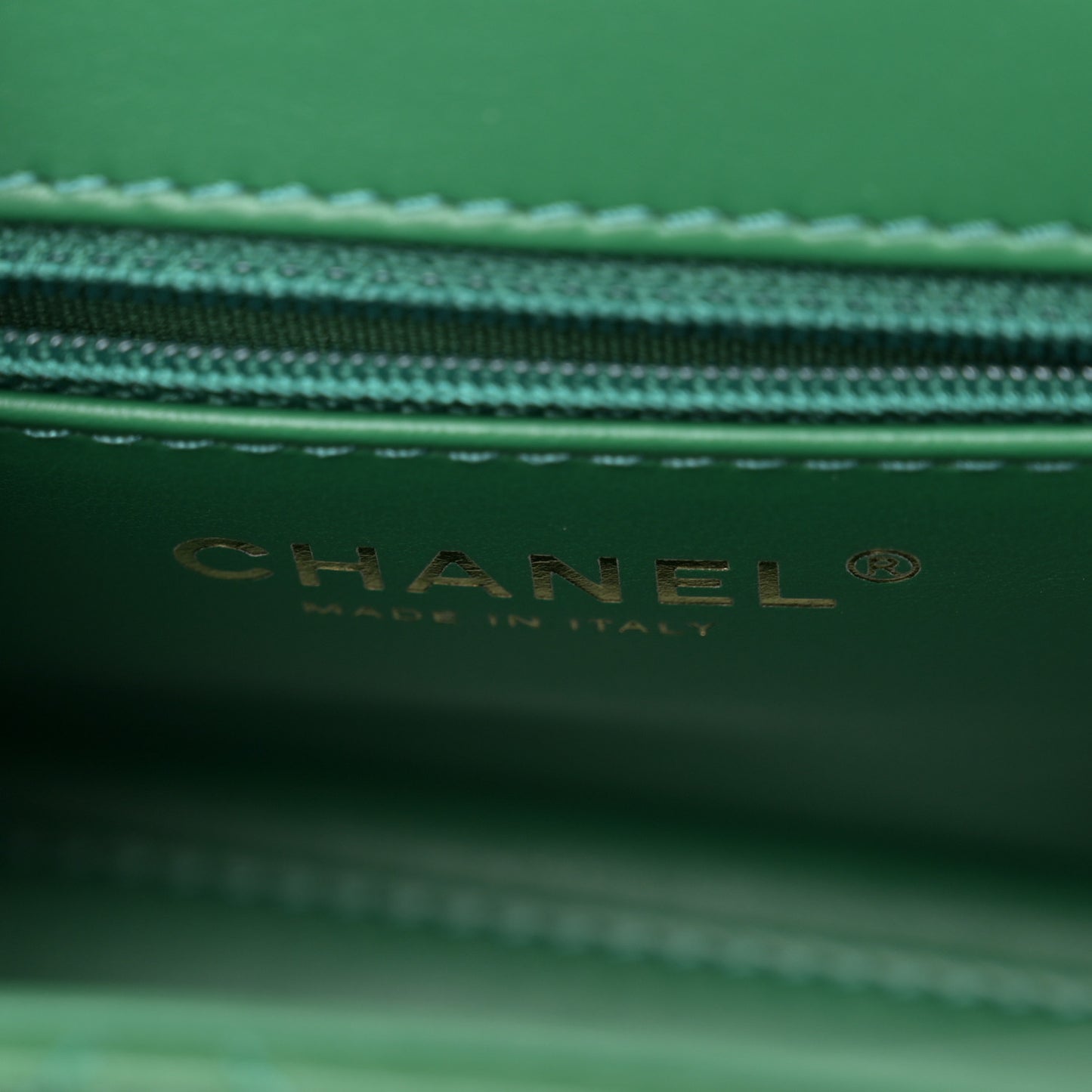 Shiny Aged Calfskin Quilted Nano Kelly Shopper Green