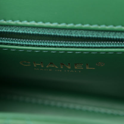 Chanel Shiny Aged Calfskin Quilted Nano Kelly Shopper Green 6 of 11