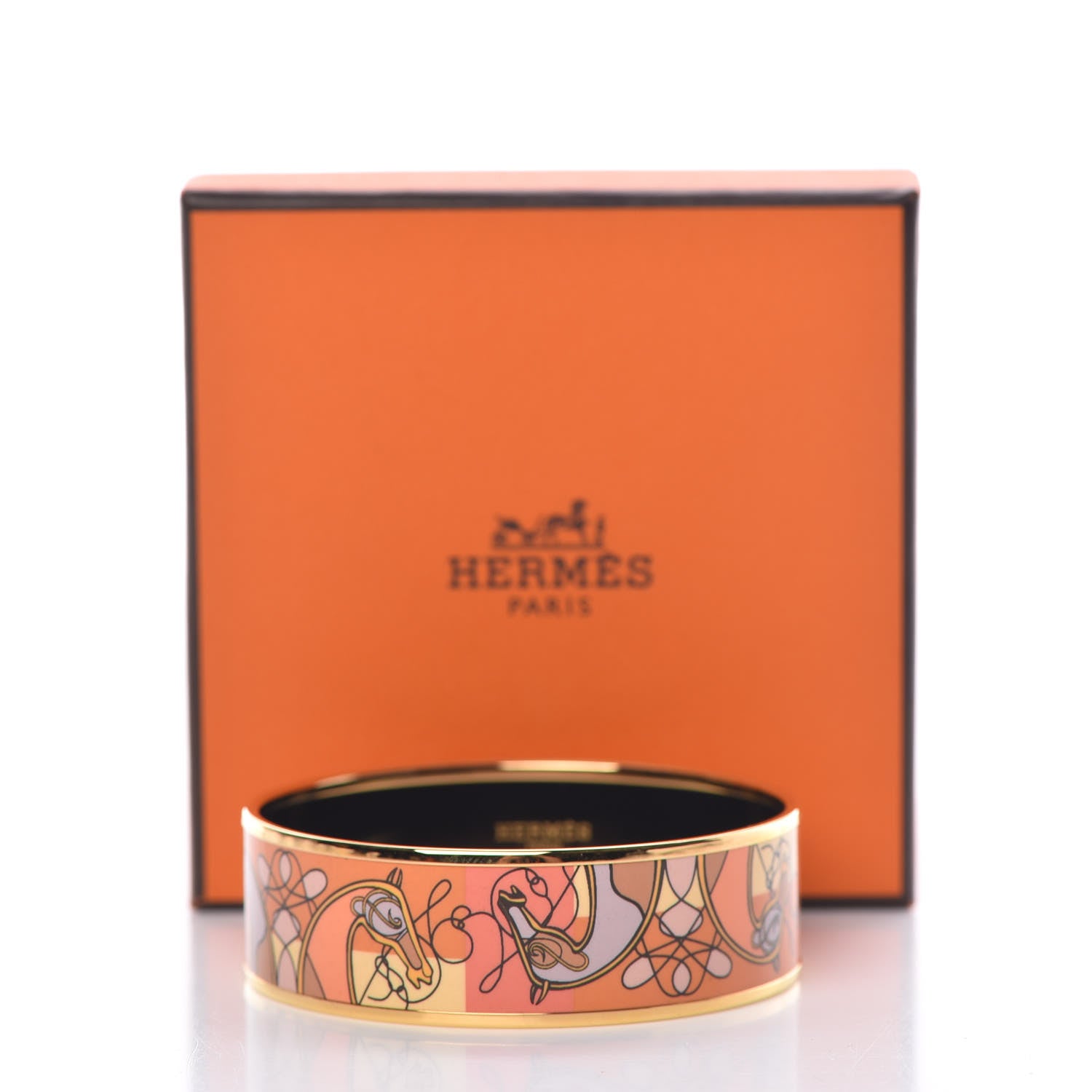 Hermes Enamel Printed Wide Coup De Fouet Bracelet 65 6 of 6